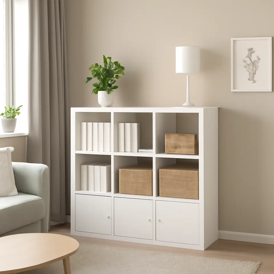 Møbelmontering KALLAX Reol med 4 indsatser, hvid, 147×112 cm | Professionel Møbelmontør