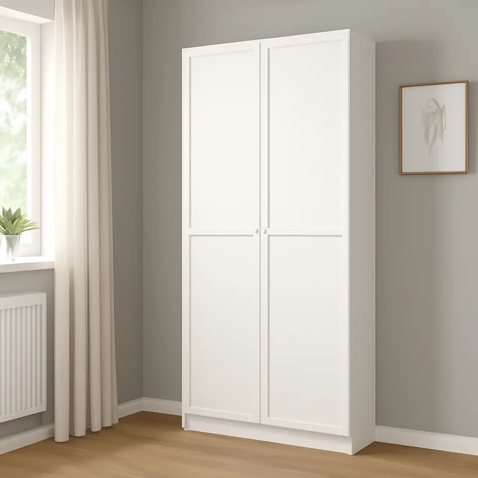 Møbelmontering BILLY / OXBERG Reol med døre, hvid, 80x30x202 cm | Billig & Hurtig i København