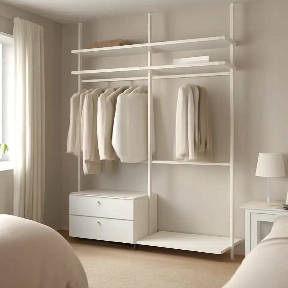 Møbelmontering ELVARLI Garderobekombination, hvid, 175x51x222-350 cm | Billig & Hurtig i København