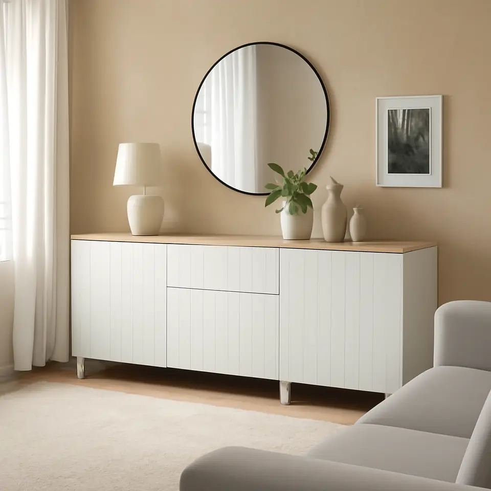 Møbelmontering BESTÅ Opbevaring med skuffer, hvid/Sutterviken/Kabbarp hvid, 180x42x76 cm | Billig & Hurtig i København