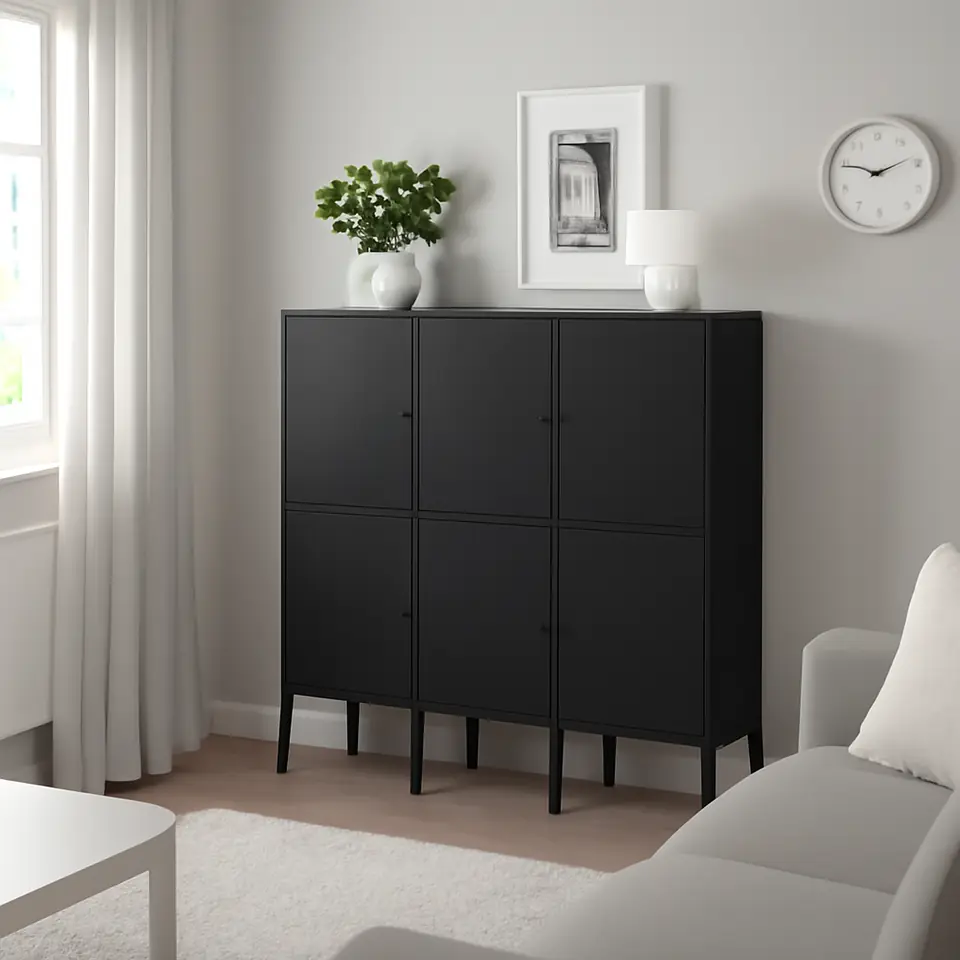 Møbelmontering LIXHULT Opbevaringskombination, antracit, 140x35x142 cm | Fast Pris i Storkøbenhavn