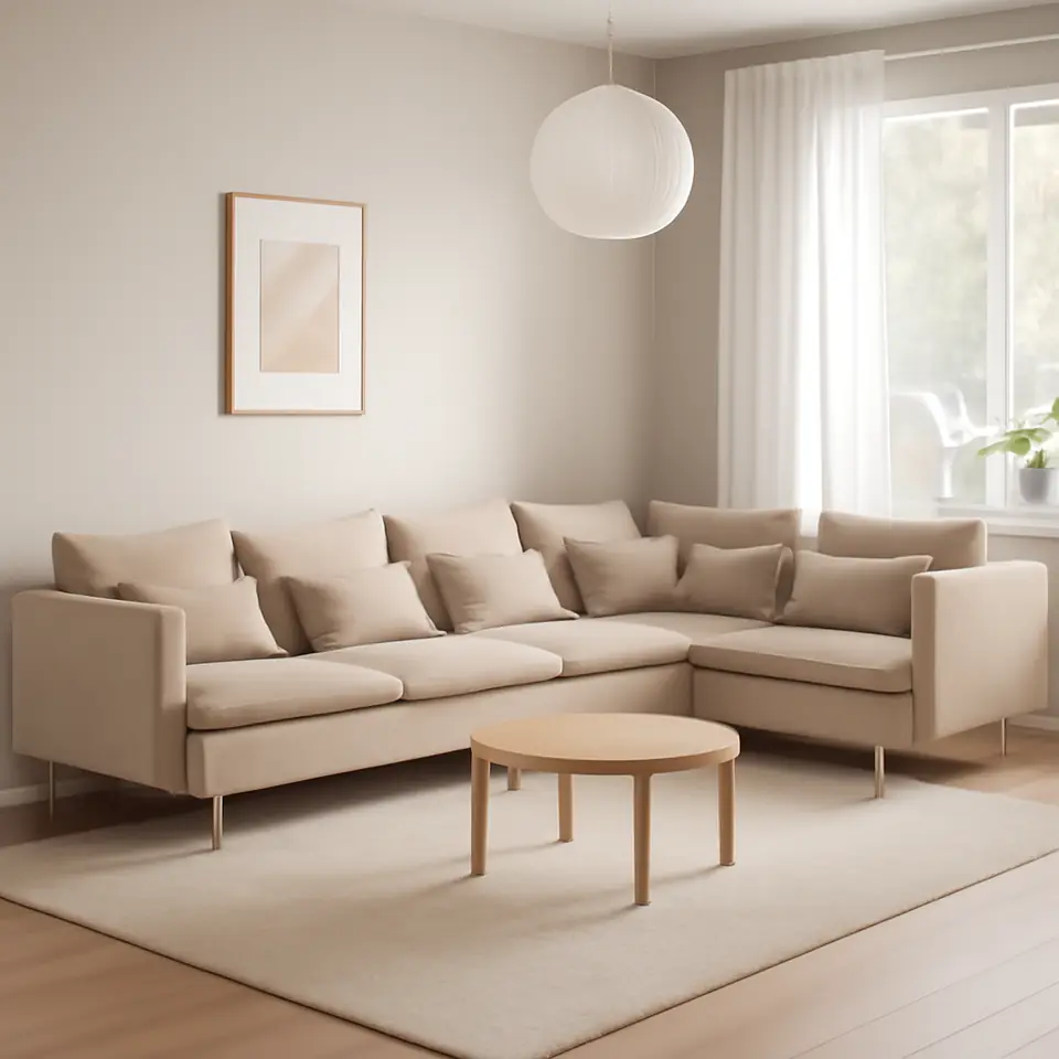 Møbelmontering SÖDERHAMN Hjørnesofa, 6-pers., Hillared beige | Fast Pris i Storkøbenhavn