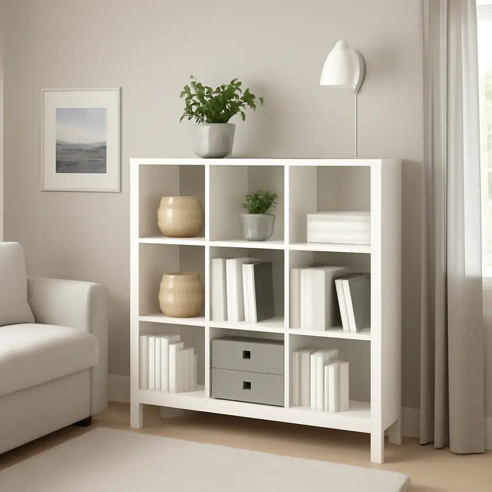 Møbelmontering KALLAX Reol med understel, hvid/hvid, 147×129 cm | Billig & Hurtig i København