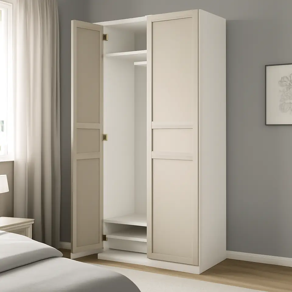 Møbelmontering PAX / FLISBERGET Garderobeskab, hvid/lys beige, 100x60x236 cm | Fast Pris i Storkøbenhavn