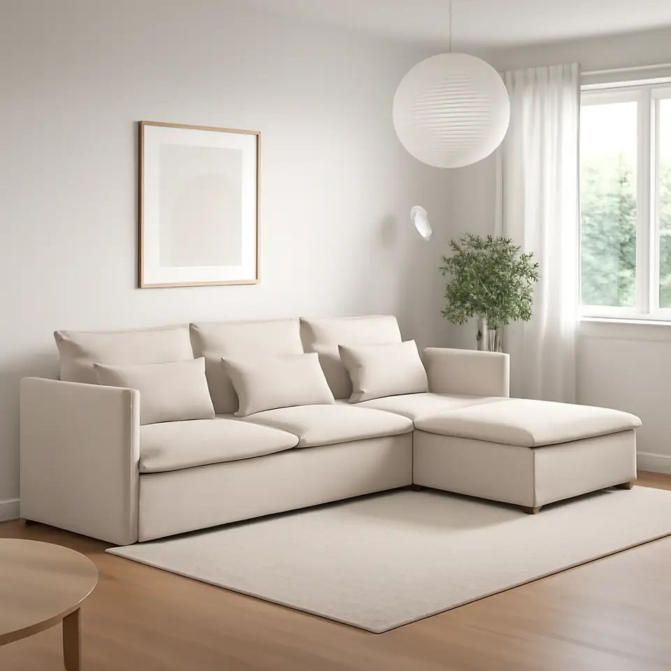 Møbelmontering SÖDERHAMN 4-pers. sofa med chaiselong, Gransel natur | Fast Pris i Storkøbenhavn