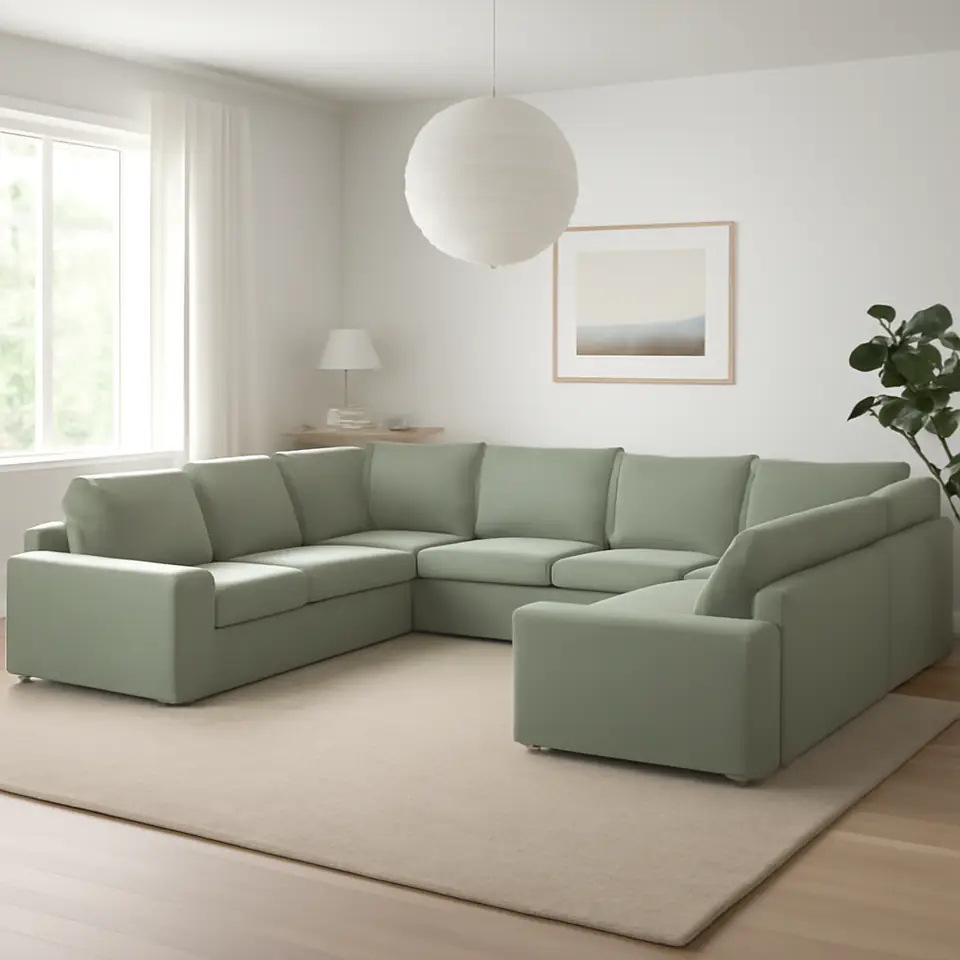 Møbelmontering KIVIK U-formet sofa, 7-pers., Gunnared lysegrøn | Få et tilbud i dag