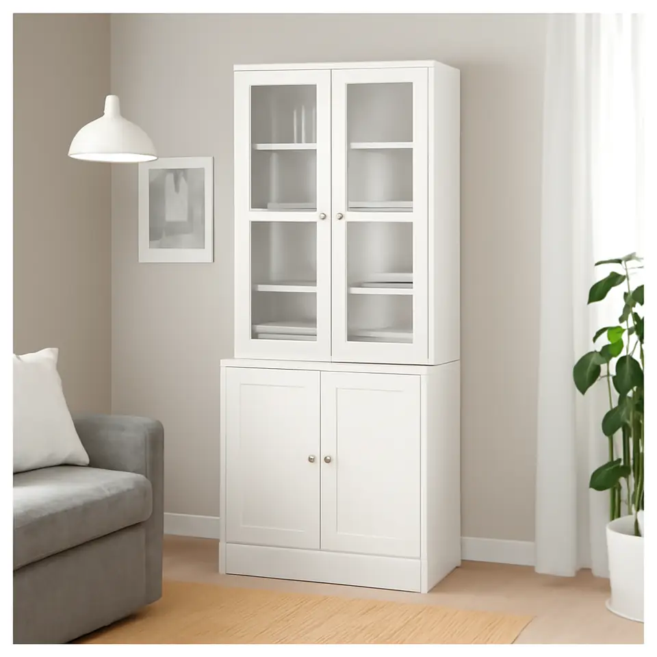 Møbelmontering HAVSTA Opbevaring med vitrinelåger, hvid, 81x47x212 cm | Professionel Møbelmontør