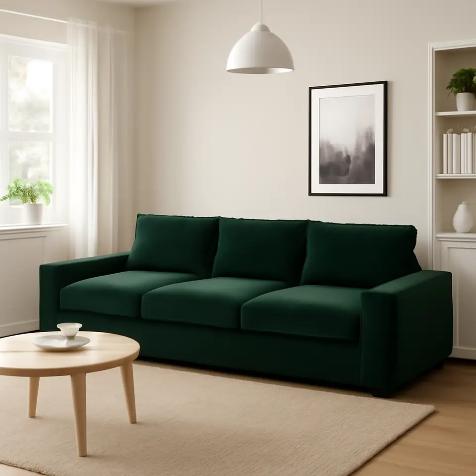 Møbelmontering VIMLE 3-pers. sovesofa, med brede armlæn/Djuparp mørkegrøn | Billig & Hurtig i København