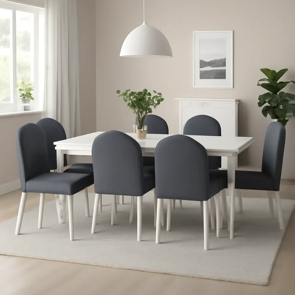 Møbelmontering DANDERYD / DANDERYD Bord og 6 stole, hvid/Vissle grå, 180 cm | Samling af Møbler i Rødovre & Kbh