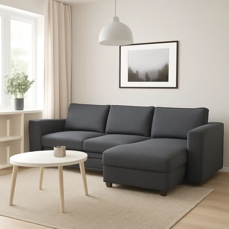 Møbelmontering VIMLE 3-pers. sovesofa med chaiselong, Gunnared mellemgrå | Fast Pris i Storkøbenhavn