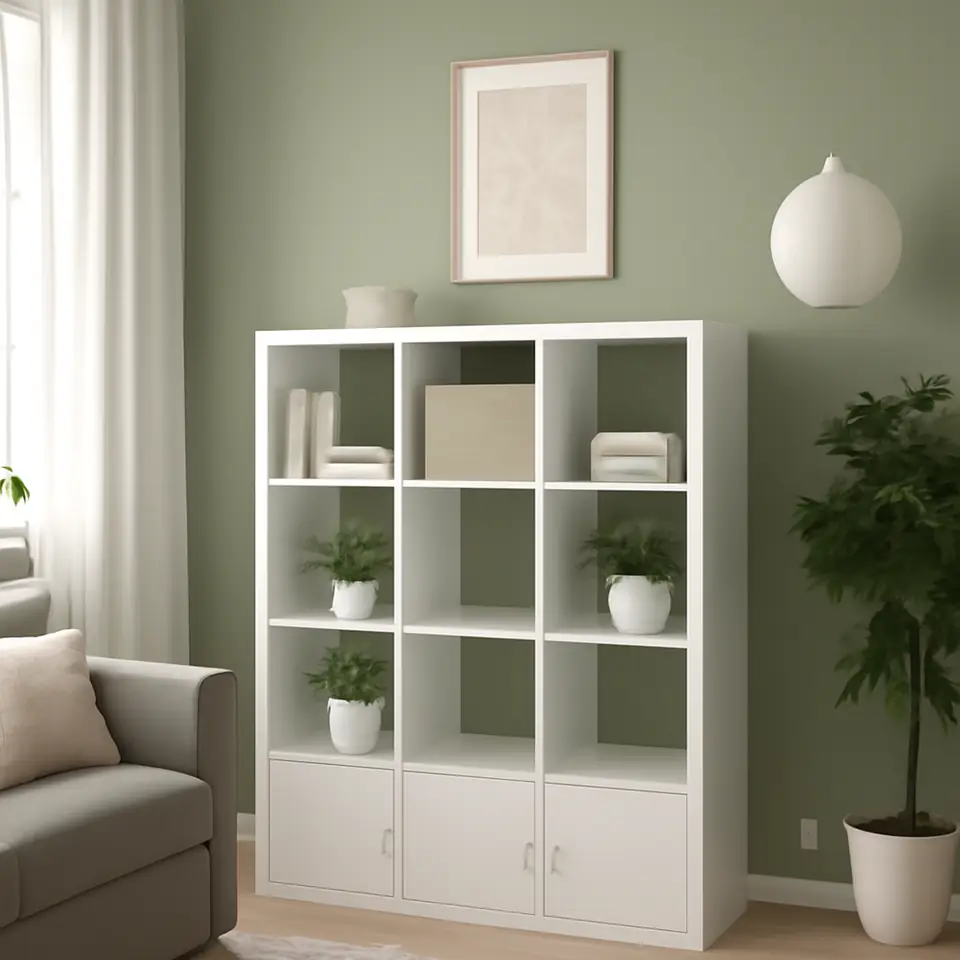 Møbelmontering KALLAX Reol, med to låger/med to hyldeindsatser hvid, 147×77 cm | Få et tilbud i dag