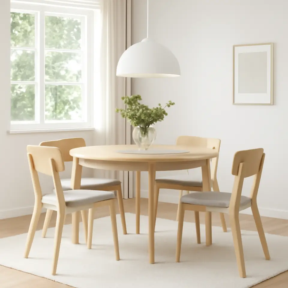 Møbelmontering SKANSNÄS / LISABO Bord og 4 stole, lys bøg ask/Tallmyra hvid/sort, 115/170 cm | Billig & Hurtig i København