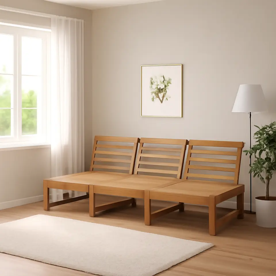Møbelmontering NÄMMARÖ 3-pers. modulopb. sofa, ude, lysebrun med bejdse | Fast Pris i Storkøbenhavn