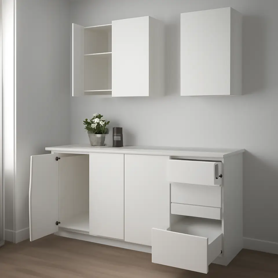 Møbelmontering METOD Køkken, hvid/Veddinge hvid, 186x60x227 cm | Få et tilbud i dag