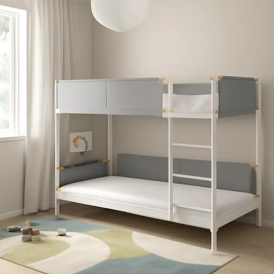 Møbelmontering VITVAL Stel til køjeseng, hvid/lysegrå, 90×200 cm | Samling af Møbler i Rødovre & Kbh