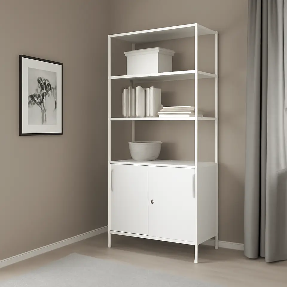 Møbelmontering TROTTEN Skab med skydedøre, hvid, 80x55x180 cm | Fast Pris i Storkøbenhavn