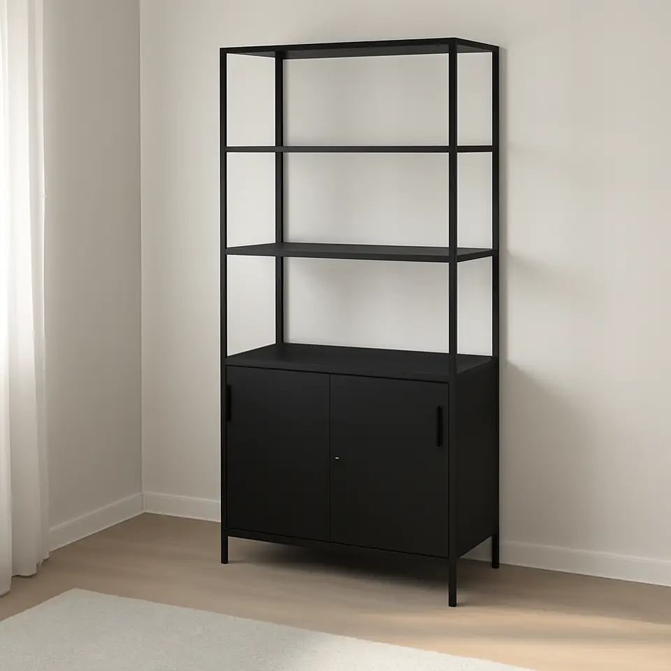 Møbelmontering TROTTEN Skab med skydedøre, antracit, 80x55x180 cm | Billig & Hurtig i København