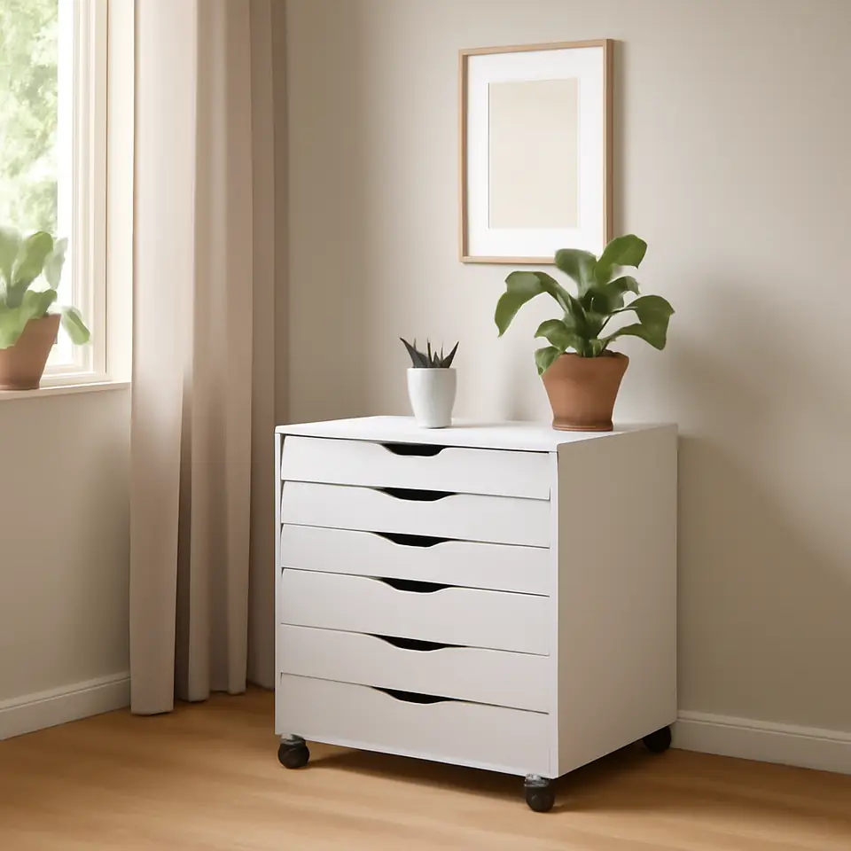 Møbelmontering ALEX Skuffeelement med hjul, hvid, 67×66 cm | Samling af Møbler i Rødovre & Kbh