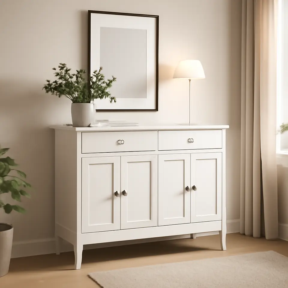 Møbelmontering IDANÄS Skænk, hvid, 124x50x95 cm | Fast Pris i Storkøbenhavn