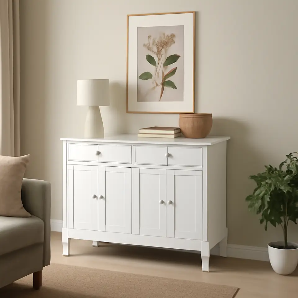 Møbelmontering IDANÄS Skænk, hvid, 124x50x95 cm | Billig & Hurtig i København