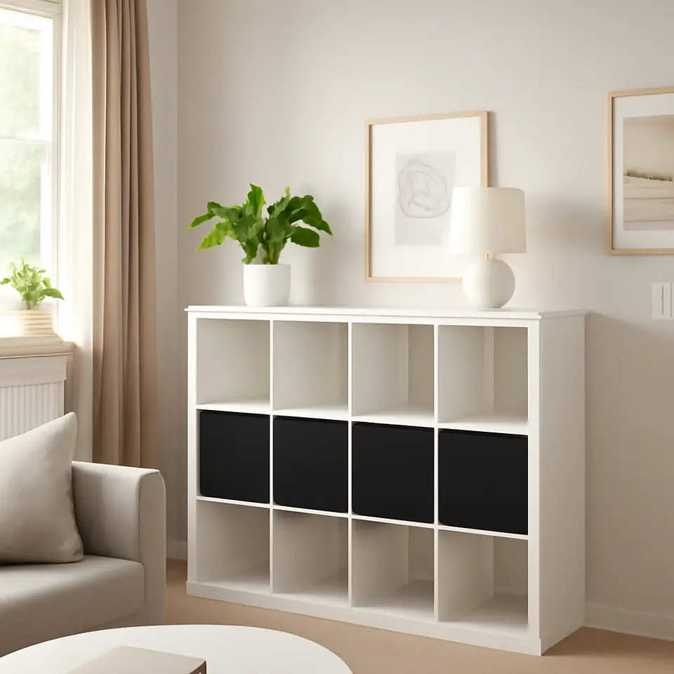 Møbelmontering KALLAX Reol med 4 indsatser, hvid, 147×147 cm | Fast Pris i Storkøbenhavn