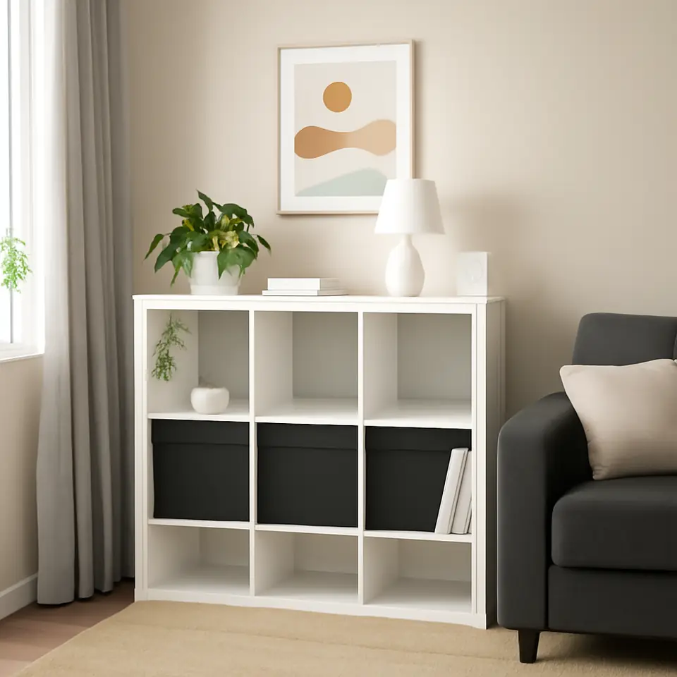 Møbelmontering KALLAX Reol med 4 indsatser, hvid, 147×147 cm | Fast Pris i Storkøbenhavn
