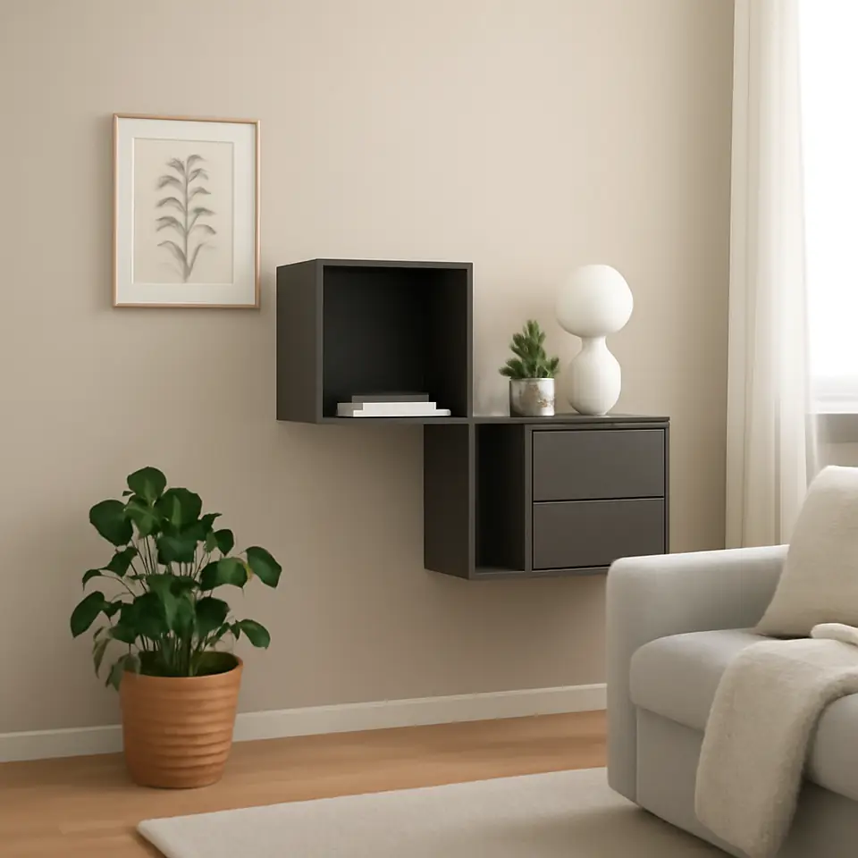 Møbelmontering EKET Vægmonteret opbevaringsløsning, mørkegrå, 105x35x70 cm | Professionel Møbelmontør