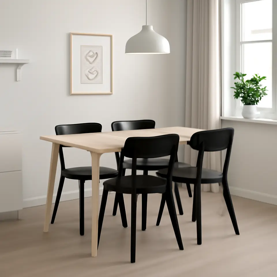 Møbelmontering LISABO / LISABO Bord og 4 stole, asketræsfiner/sort, 140×78 cm | Få et tilbud i dag