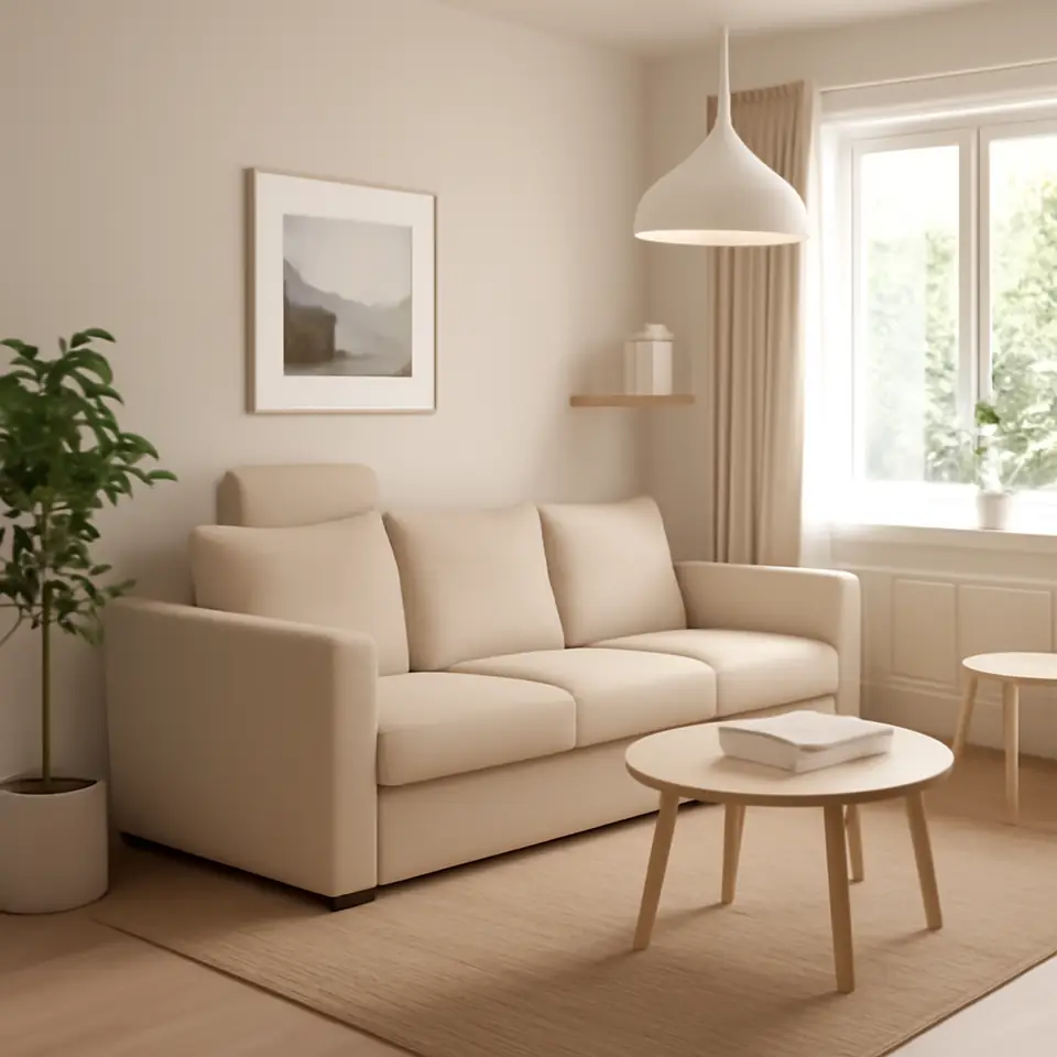 Møbelmontering VIMLE 3-pers. sofa, med nakkepude/Hallarp beige | Få et tilbud i dag