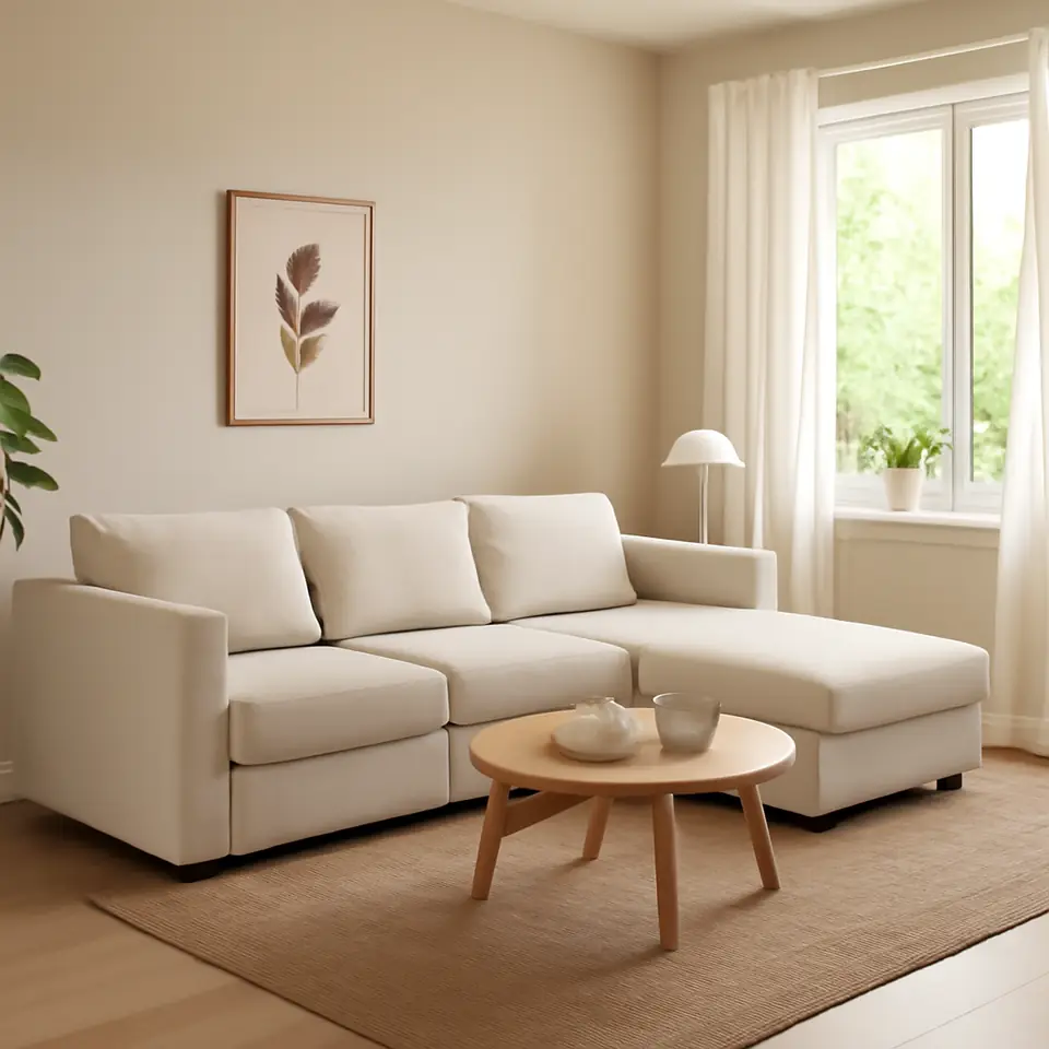 Møbelmontering VIMLE 4-pers. sofa med chaiselong, Gunnared beige | Fast Pris i Storkøbenhavn