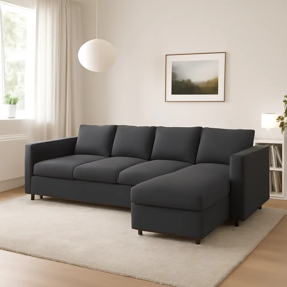 Møbelmontering VIMLE 4-pers. sofa med chaiselong, Hallarp grå | Billig & Hurtig i København
