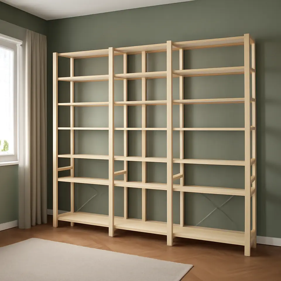 Møbelmontering IVAR 3 sektioner/hylder, fyr, 219x30x226 cm | Billig & Hurtig i København