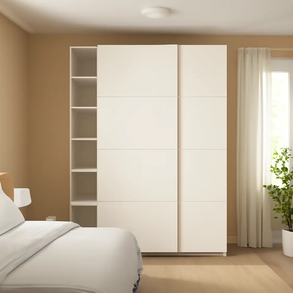 Møbelmontering PAX / MEHAMN Garderobeskab, hvid/dobbeltsidet hvid, 150x66x236 cm | Få et tilbud i dag