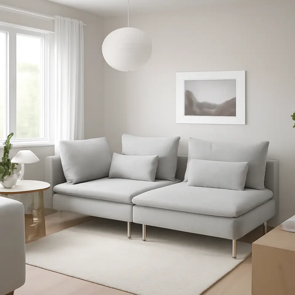 Møbelmontering SÖDERHAMN 3-pers. sofa, med åben ende/Tallmyra hvid/sort | Samling af Møbler i Rødovre & Kbh