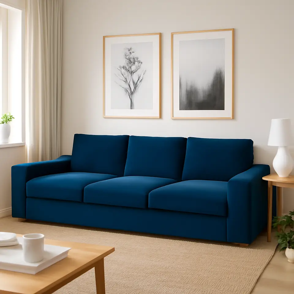 Møbelmontering VIMLE 3-pers. sofa, med brede armlæn/Djuparp mørk blågrøn | Fast Pris i Storkøbenhavn