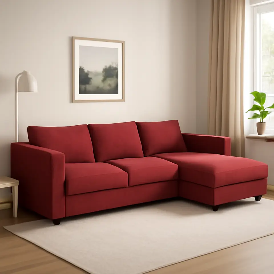 Møbelmontering VIMLE 4-pers. sofa, med chaiselong/Lejde rød/brun | Professionel Møbelmontør