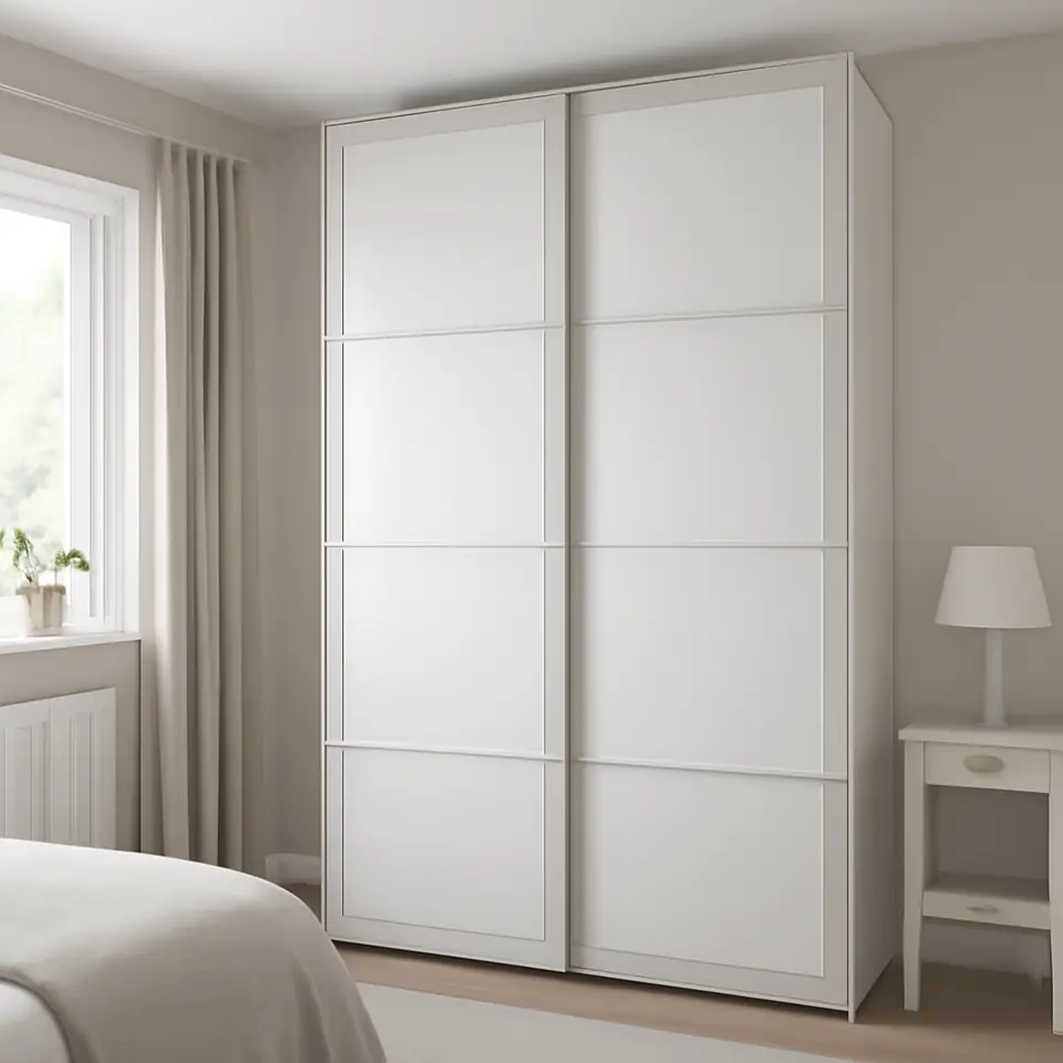Møbelmontering SVARTISDAL Skydedørspar, hvid papirmønster, 150×236 cm | Billig & Hurtig i København