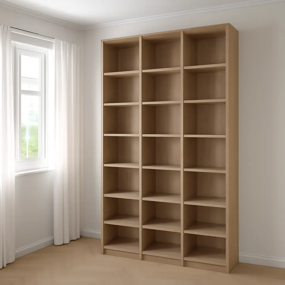 Møbelmontering BILLY Reolkombination m tilbygningsdele, egetræsmønstret, 120x28x237 cm | Fast Pris i Storkøbenhavn