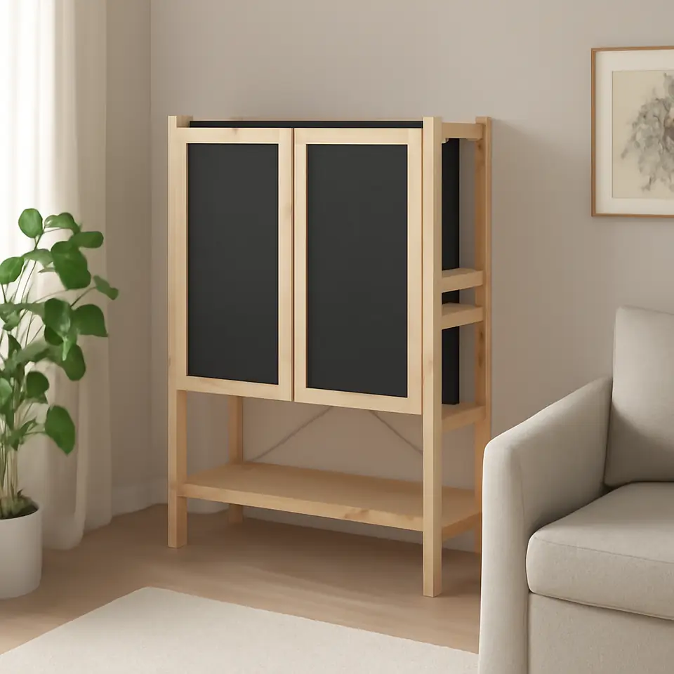 Møbelmontering IVAR Reol med låger, fyr/filt filt, 89x30x124 cm | Billig & Hurtig i København
