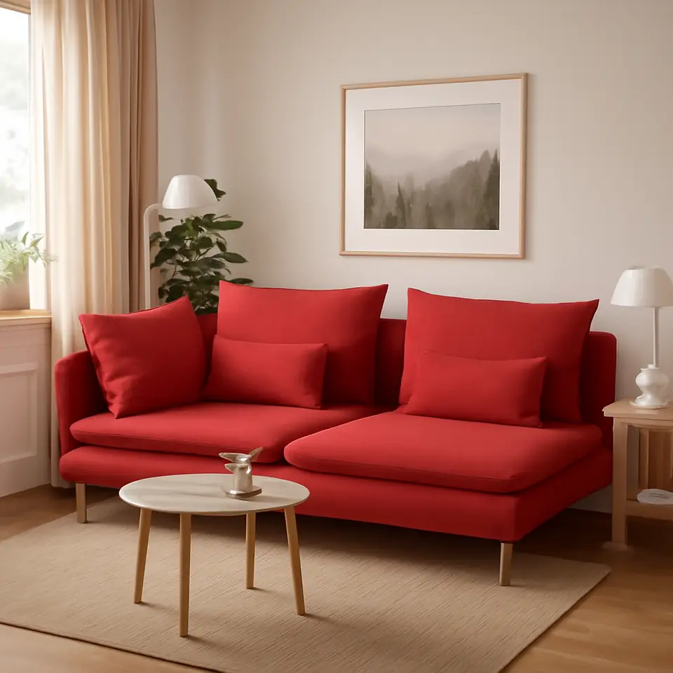 Møbelmontering SÖDERHAMN 3-pers. sofa, med åben ende/Tonerud rød | Billig & Hurtig i København