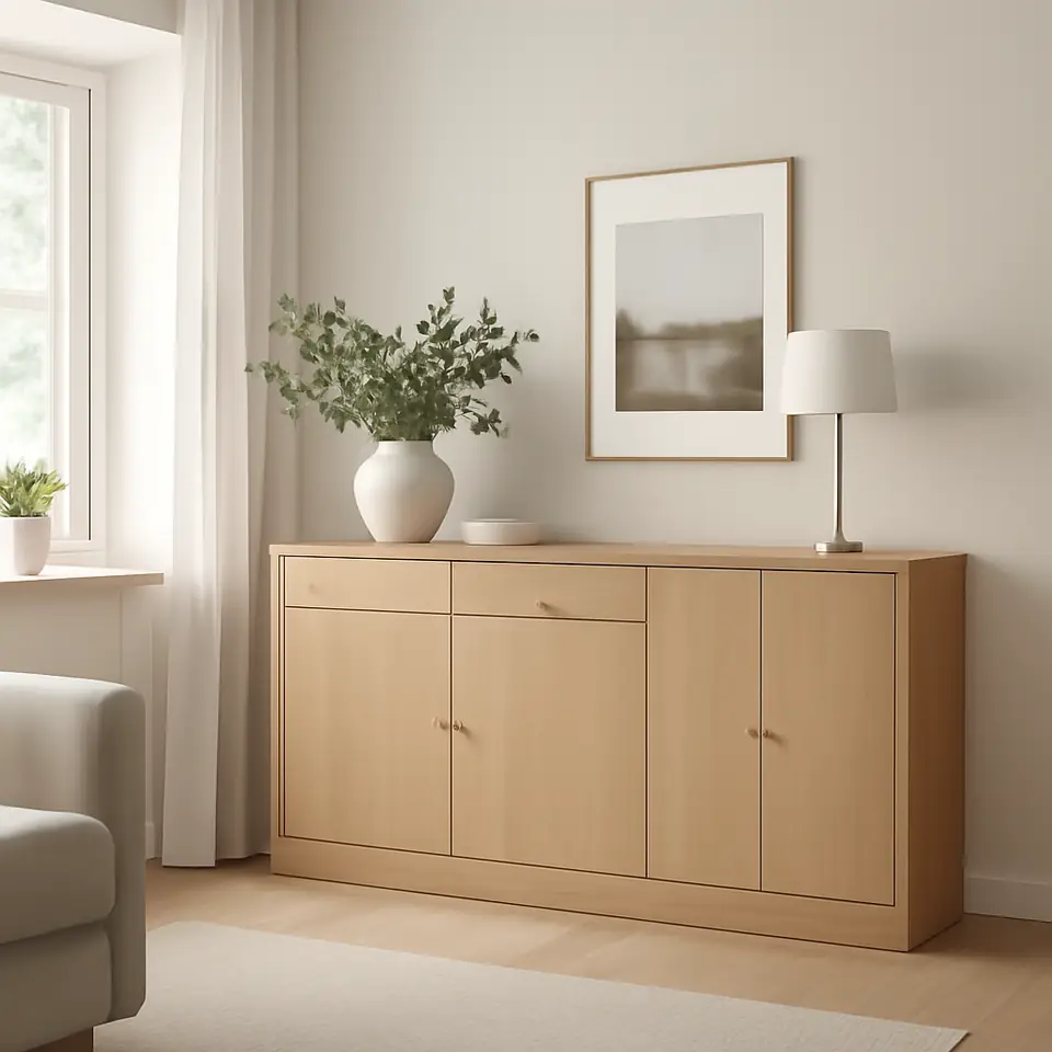 Møbelmontering TONSTAD Opbevaringskombination, egetræsfiner, 202x47x90 cm | Professionel Møbelmontør