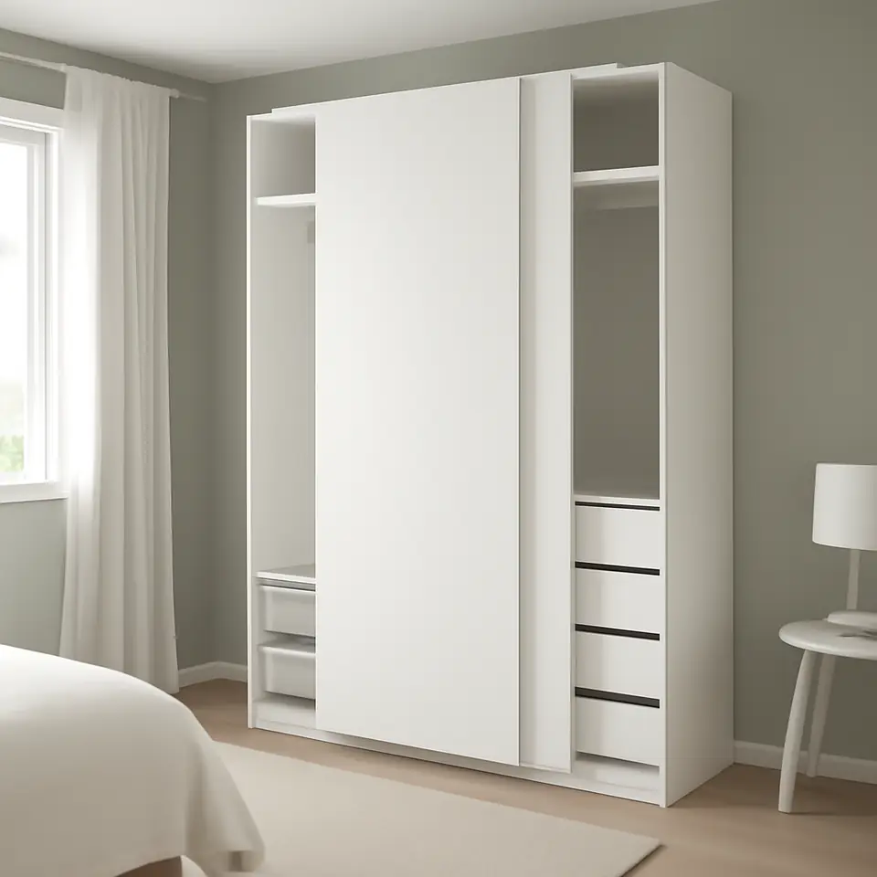 Møbelmontering PAX / HASVIK Garderobekombination, hvid/hvid, 150x66x236 cm | Fast Pris i Storkøbenhavn