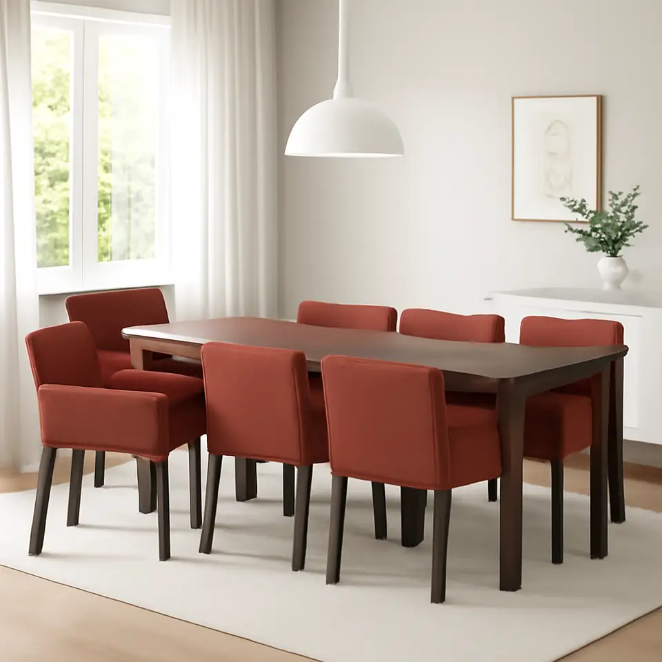 Møbelmontering STRANDTORP / MÅRENÄS Bord og 6 lænestole, brun sort/Gunnared rødbrun, 150/205/260 cm | Samling af Møbler i Rødovre & Kbh