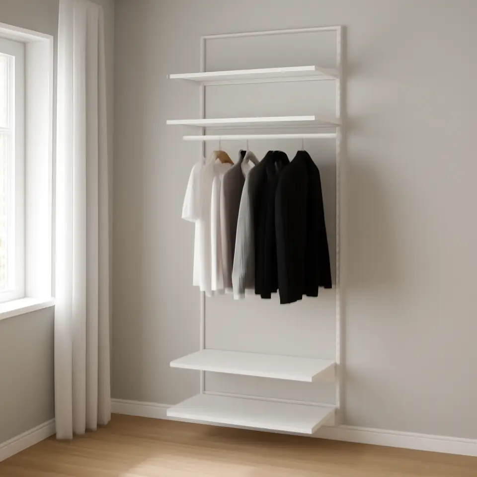 Møbelmontering BOAXEL Garderobekombination, hvid, 62x40x201 cm | Professionel Møbelmontør