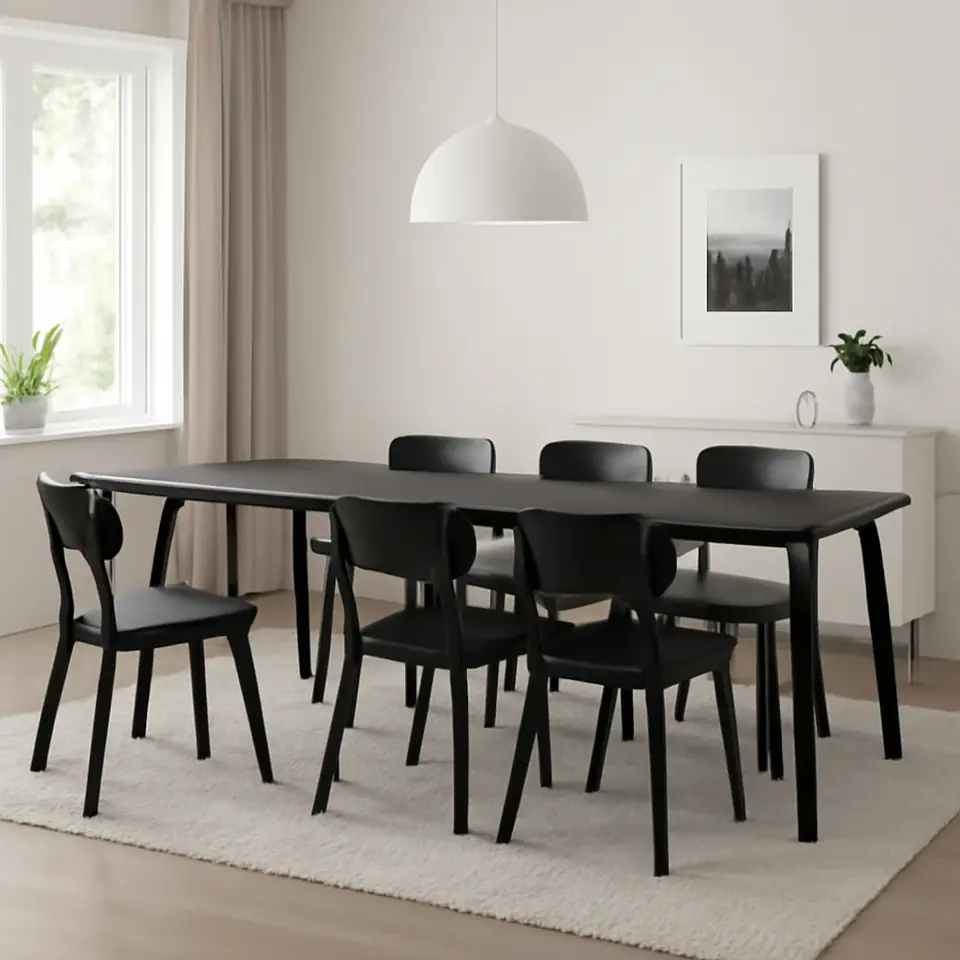 Møbelmontering LISABO / LISABO Bord og 6 stole, sort/sort, 200 cm | Samling af Møbler i Rødovre & Kbh