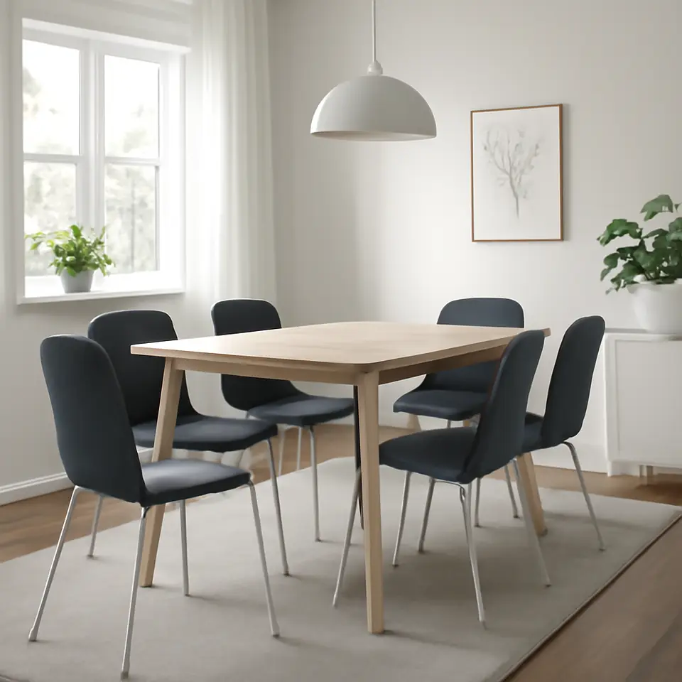 Møbelmontering LISABO / KARLPETTER Bord og 4 stole, asketræsfiner/GUNNARED mellemgrå hvid, 140×78 cm | Billig & Hurtig i København