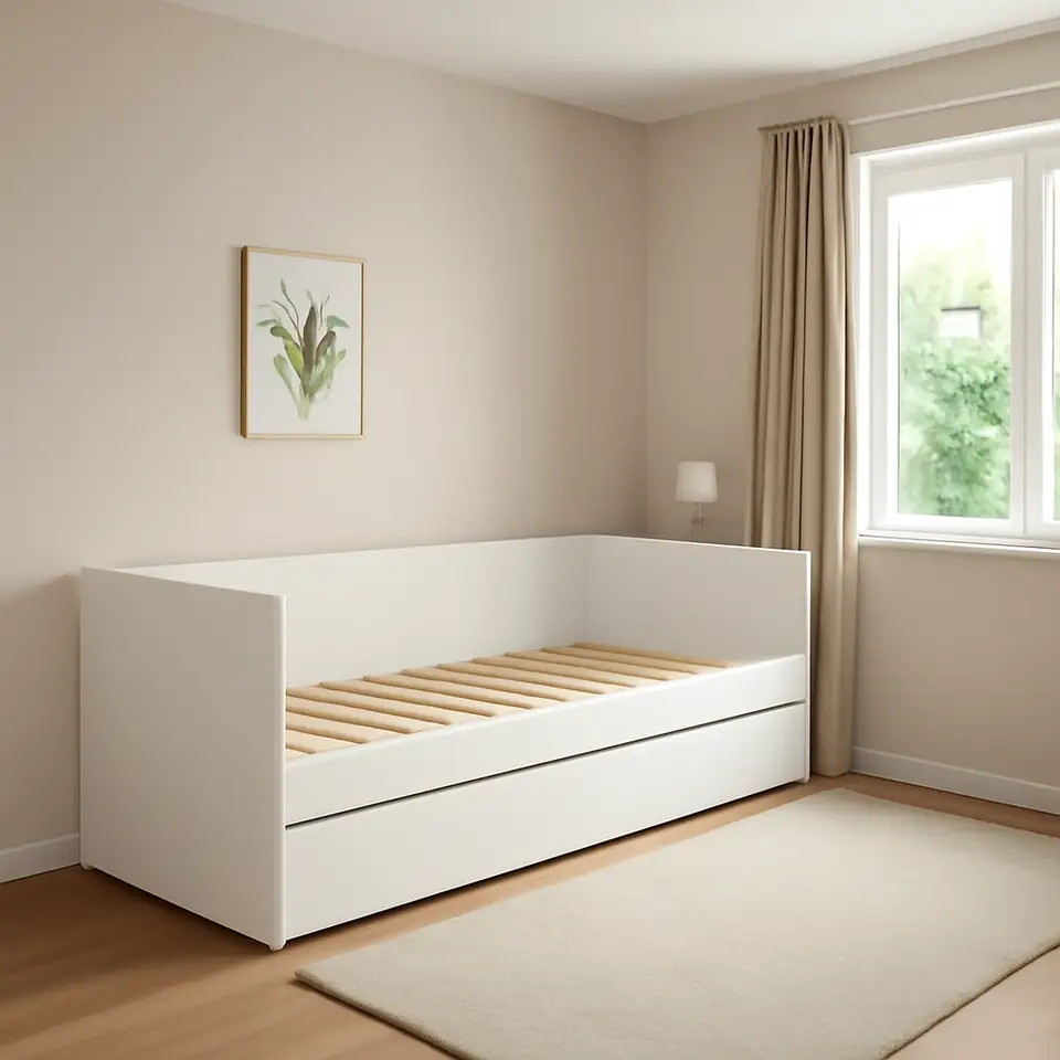 Møbelmontering VIHALS Sovesofa med opbevaring, hvid, 80×200 cm | Samling af Møbler i Rødovre & Kbh