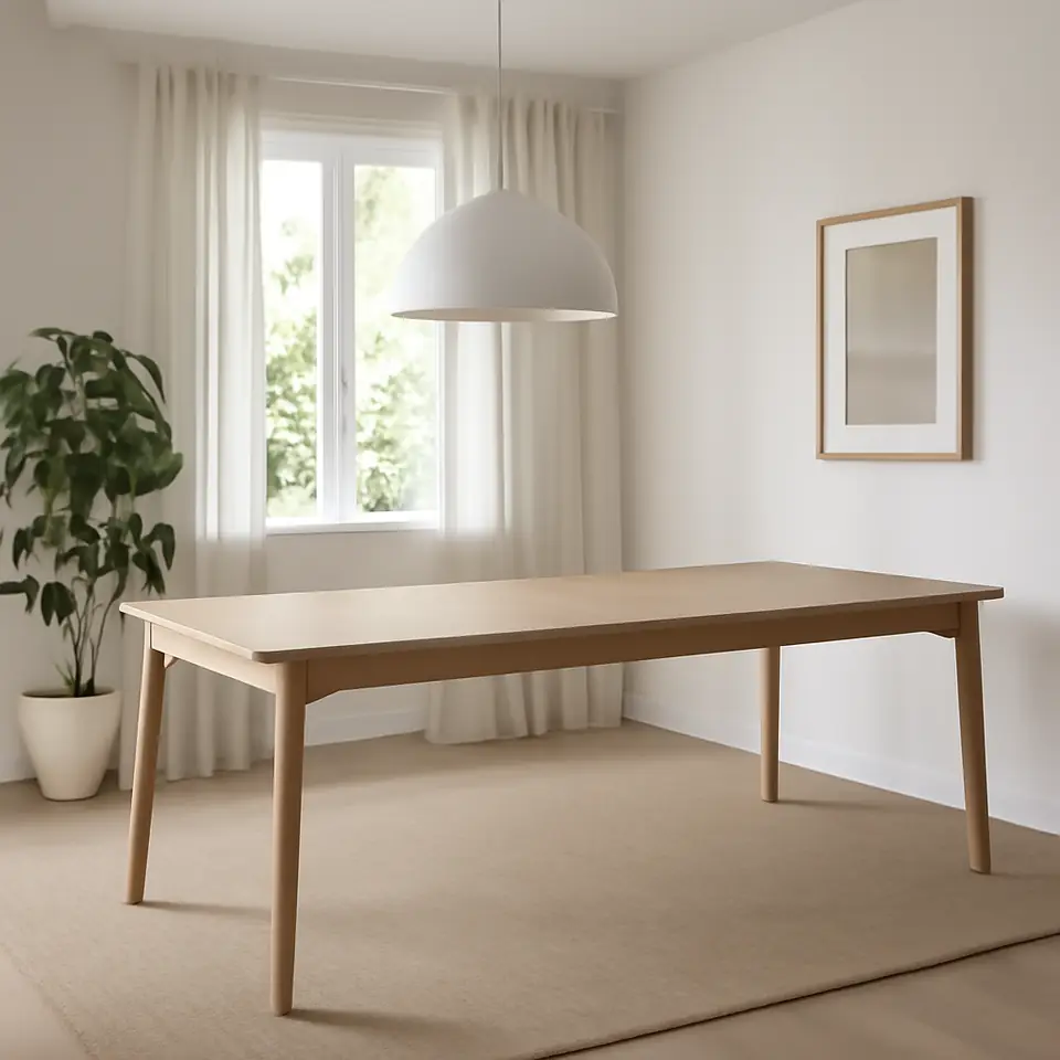 Møbelmontering MELLANSEL Bord med udtræk, egetræsfiner, 220x95x75 cm | Billig & Hurtig i København