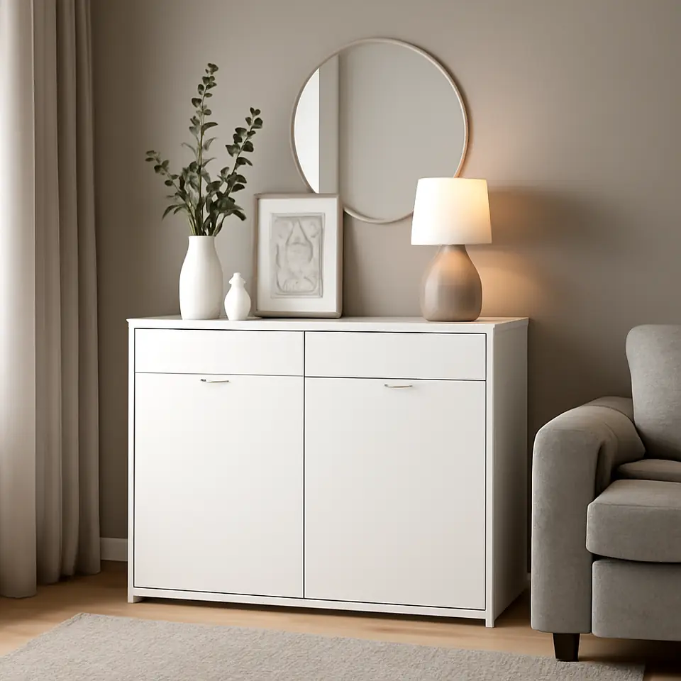 Møbelmontering TONSTAD Skænk, råhvid, 120x47x91 cm | Få et tilbud i dag