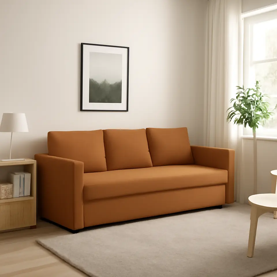 Møbelmontering FRIHETEN 3-pers. sovesofa, Faringe brunorange | Samling af Møbler i Rødovre & Kbh